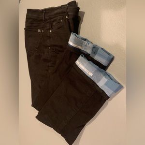 LL Bean Flannel Lined Favorite Fit Black Jeans size 12 Regular